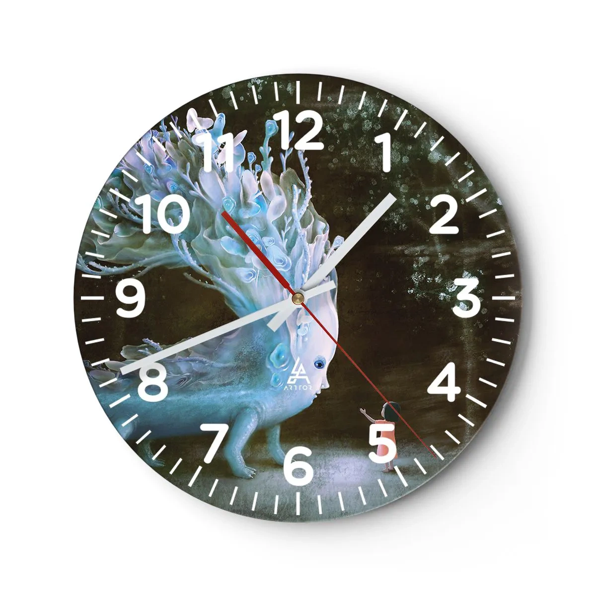 Horloge murale - Pendule murale - Une rencontre fantastique - 30x30 cm