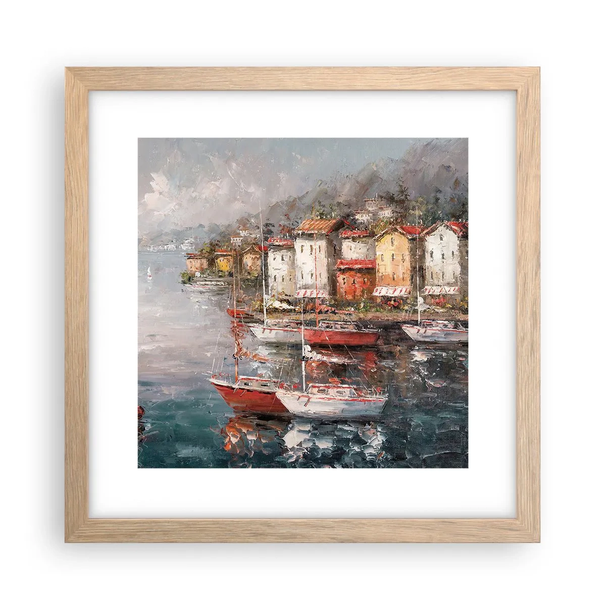 Affiche dans un chêne clair - Poster - Havre romantique - 30x30 cm