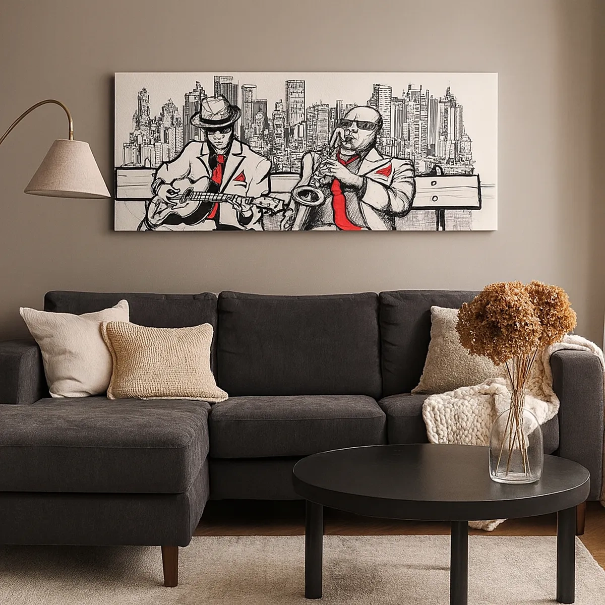 Impression sur toile - Image sur toile - improvisation new-yorkaise - 30x30 cm