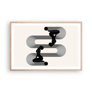 Affiche dans un chêne clair - Poster - Symétrie sensuelle - 91x61 cm