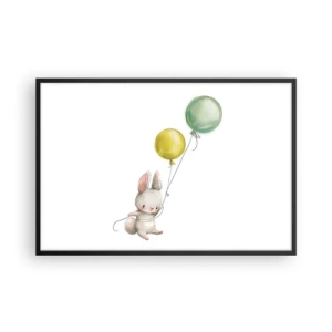 Affiche dans un cadre noir - Poster - Moi aussi je vole! - 91x61 cm