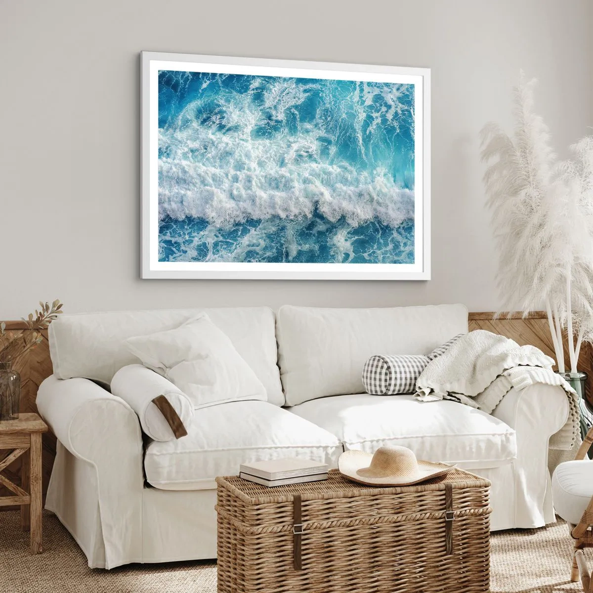 Affiche dans un cadre blanc - Poster - Joyeusement et en sautant - 70x50 cm