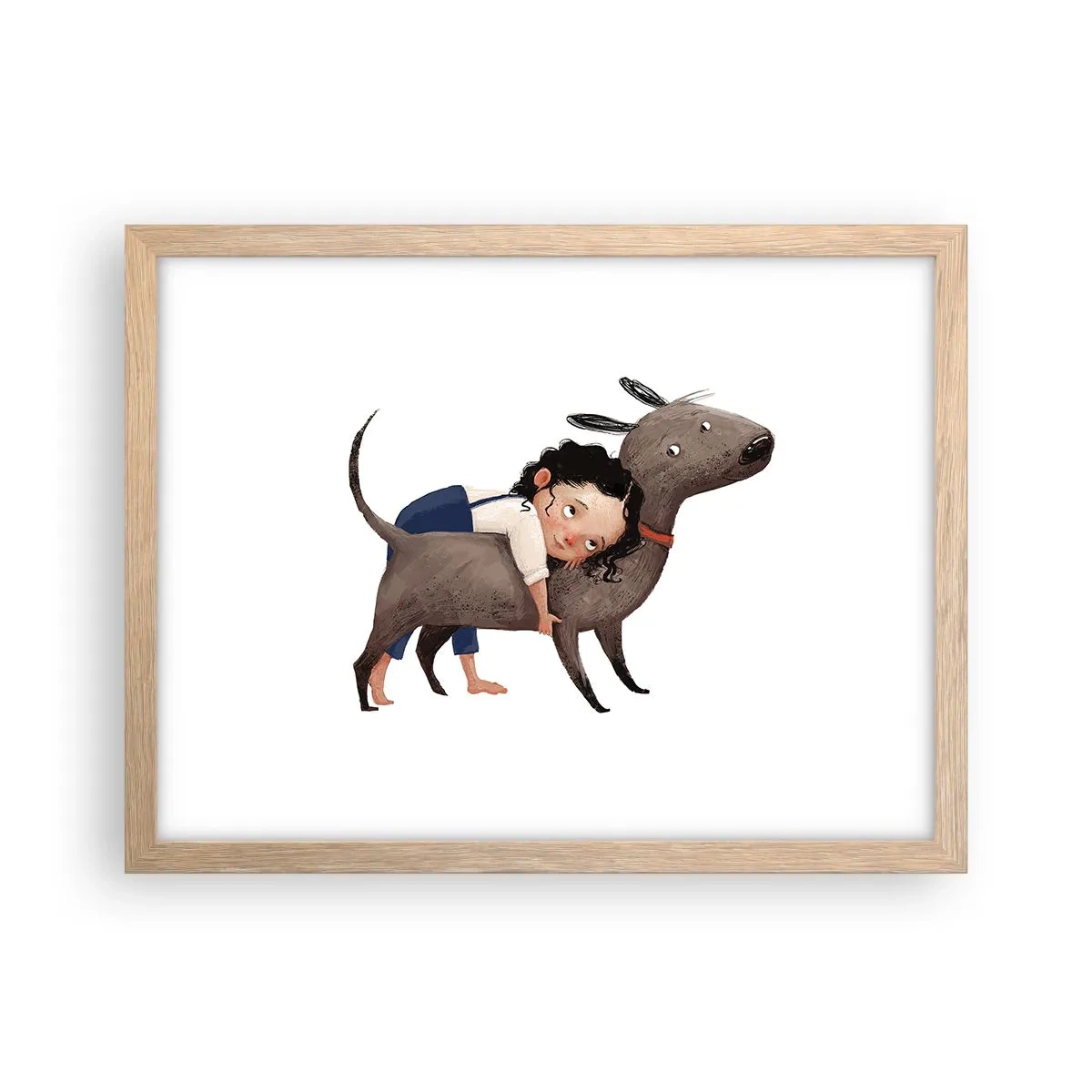 Affiche dans un chêne clair - Poster - Les meilleurs amis - 40x30 cm