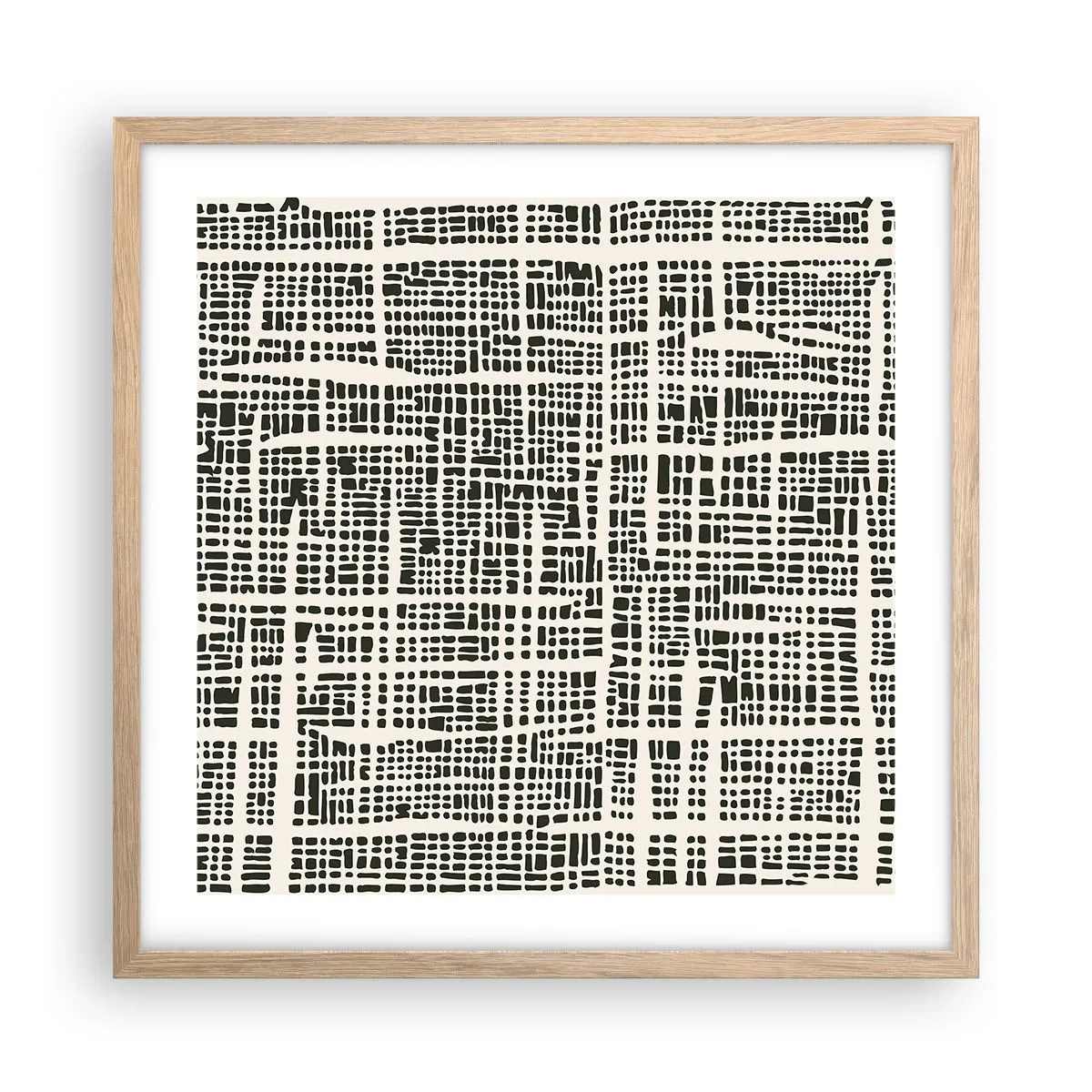 Affiche dans un chêne clair - Poster - Composition tissée - 50x50 cm