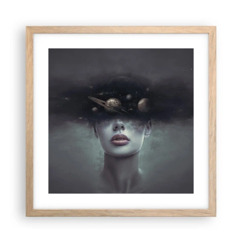 Affiche dans un chêne clair - Poster - Et les planètes deviennent folles... - 40x40 cm