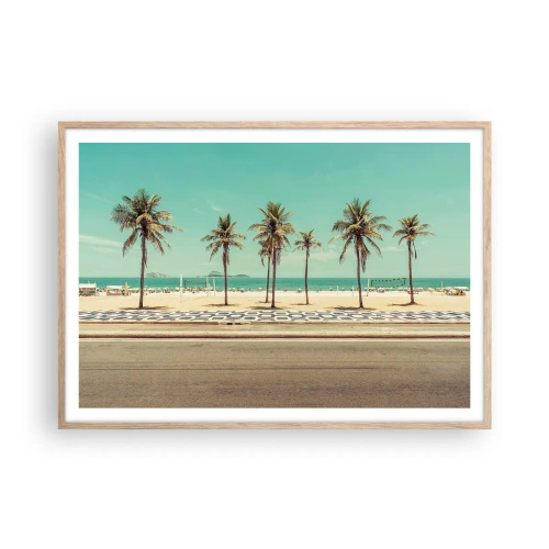 Affiche dans un chêne clair - Poster - Gardien de plage - 100x70 cm