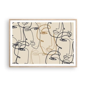 Affiche dans un chêne clair - Poster - Portrait multiplié - 100x70 cm