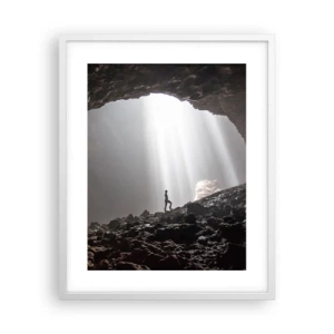 Affiche dans un cadre blanc - Poster - Grotte lumineuse - 40x50 cm