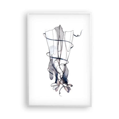 Affiche dans un cadre blanc - Poster - Étude du touché - 61x91 cm