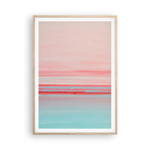 Affiche dans un chêne clair - Poster - Abstraction à l'aube - 70x100 cm