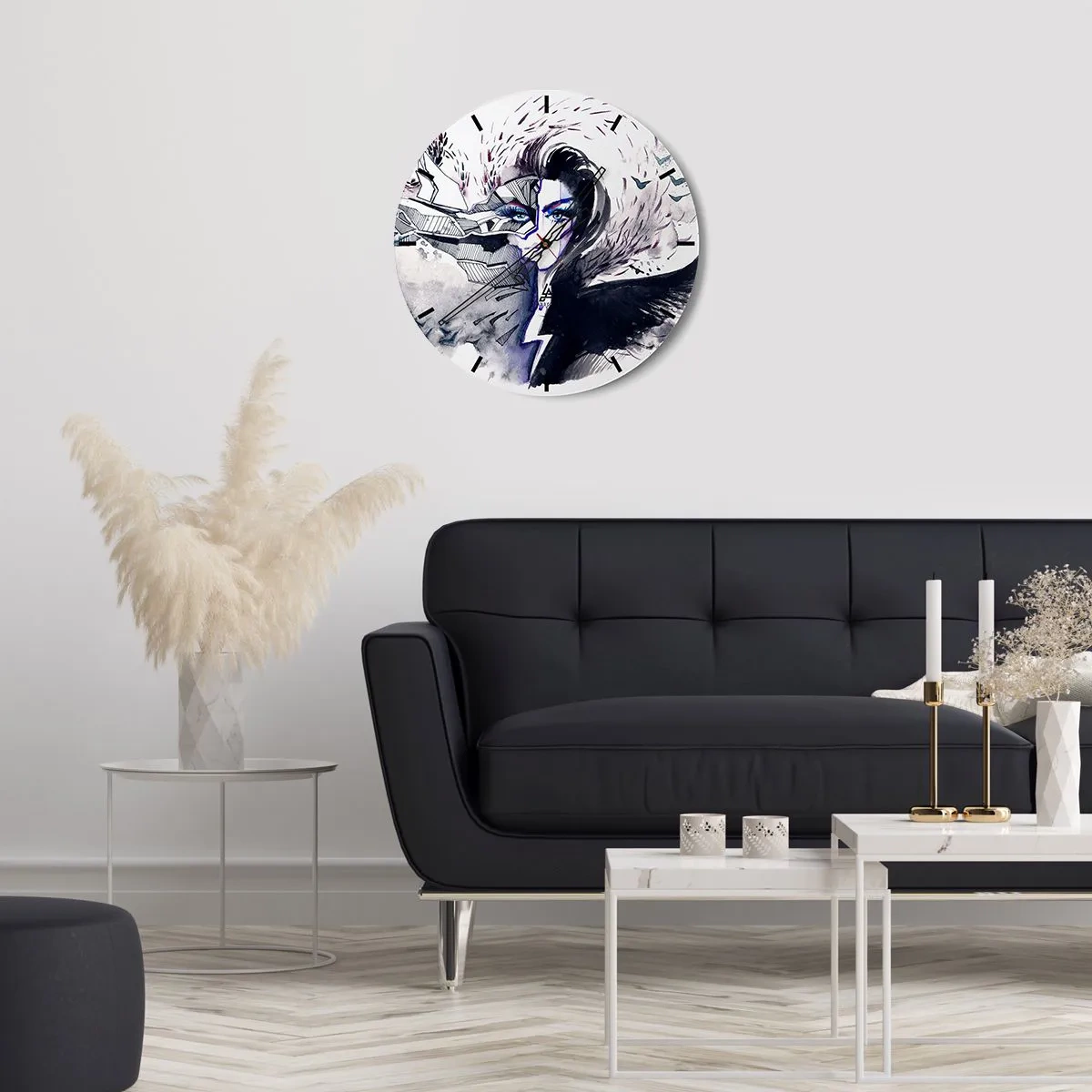 Horloge murale - Pendule murale - Démoniaque et belle - 40x40 cm