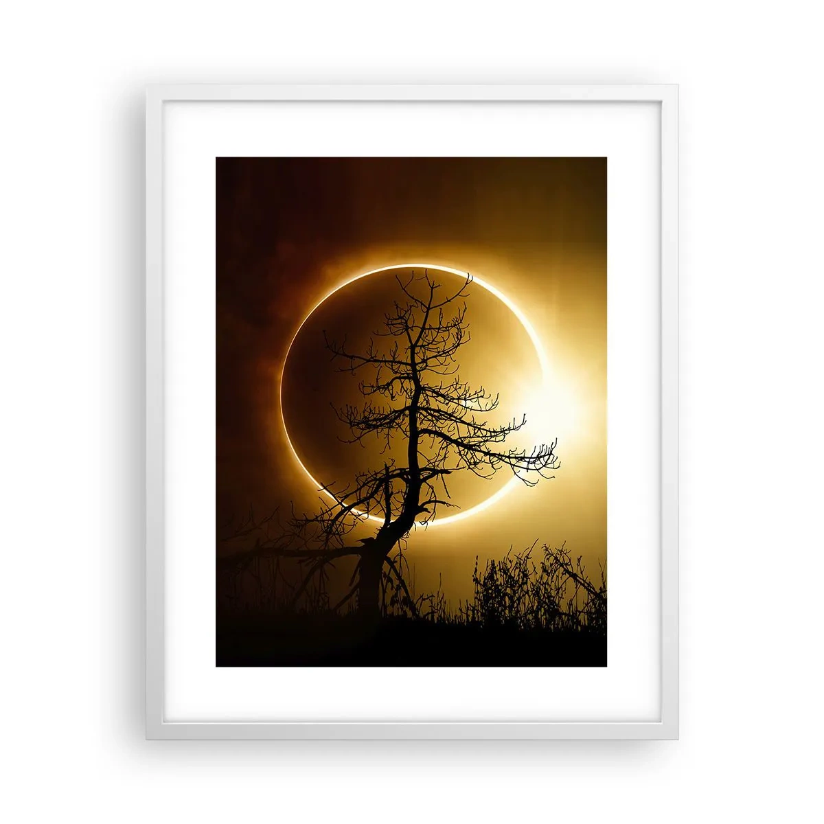 Affiche dans un cadre blanc - Poster - Éclipse totale - 40x50 cm
