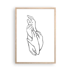 Affiche dans un chêne clair - Poster - Bon contact - 50x70 cm