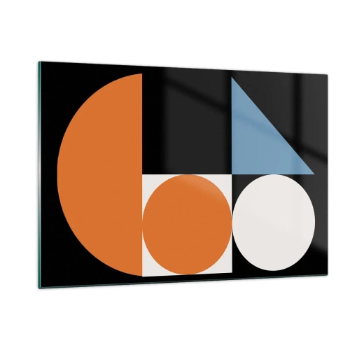 Impression sur verre - Image sur verre - Figures géométriques dans un arrangement abstrait - 120x80cm - Rangement de figures - Décoration murale moderne pour le salon et la chambre ARTTOR