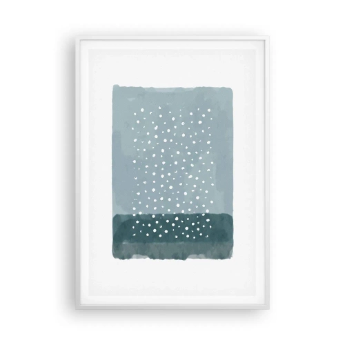 Affiche dans un cadre blanc - Poster - Évolution de bleus - 70x100 cm