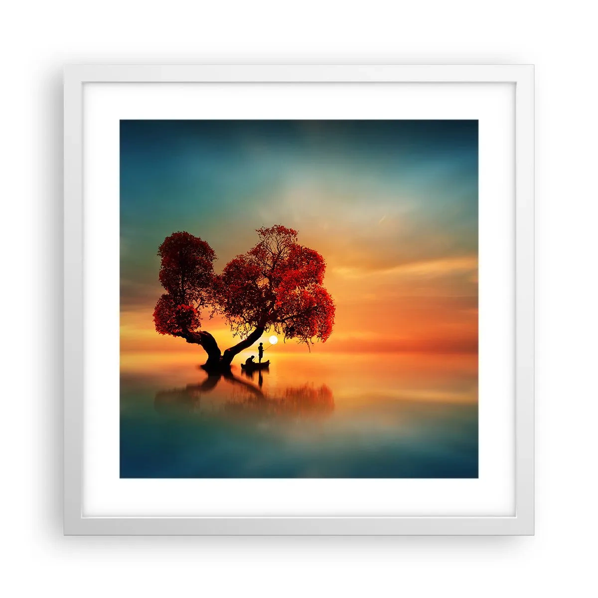 Affiche dans un cadre blanc - Poster - Plénitude et éloignement sans monde - 40x40 cm