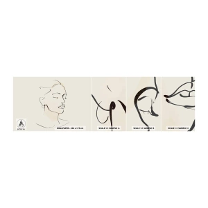 Échantillon De Papier Peint Standard Eco - Une ligne certaine - Abstraction, Visage de femme, Linéaire - 100x30 cm