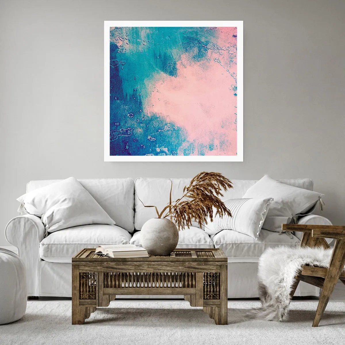 Affiche - Poster - Etreintes bleues - 40x40 cm