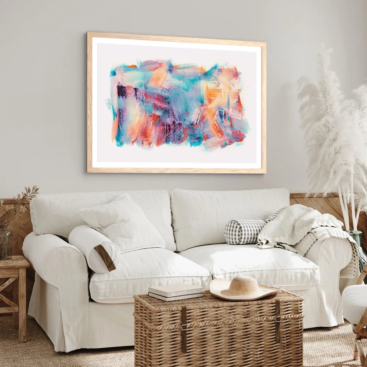 Affiche dans un chêne clair - Poster - Un désordre coloré - 91x61 cm