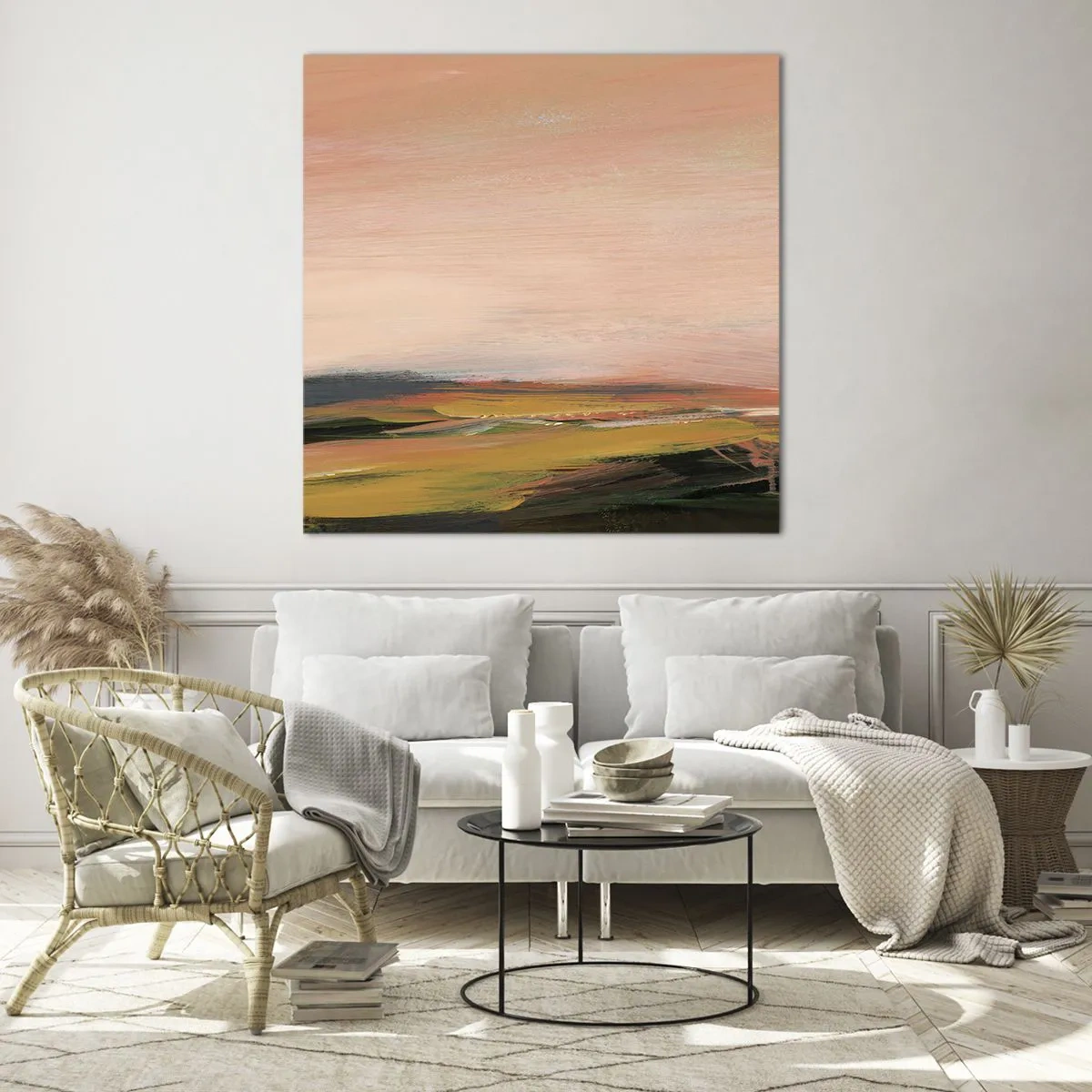 Impression sur verre - Image sur verre - Dans les tons de roses - 50x50 cm