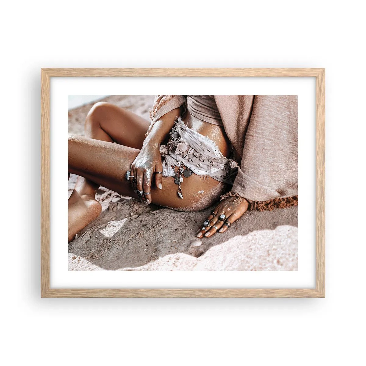 Affiche dans un chêne clair - Poster - Rejeté par la vague? - 50x40 cm