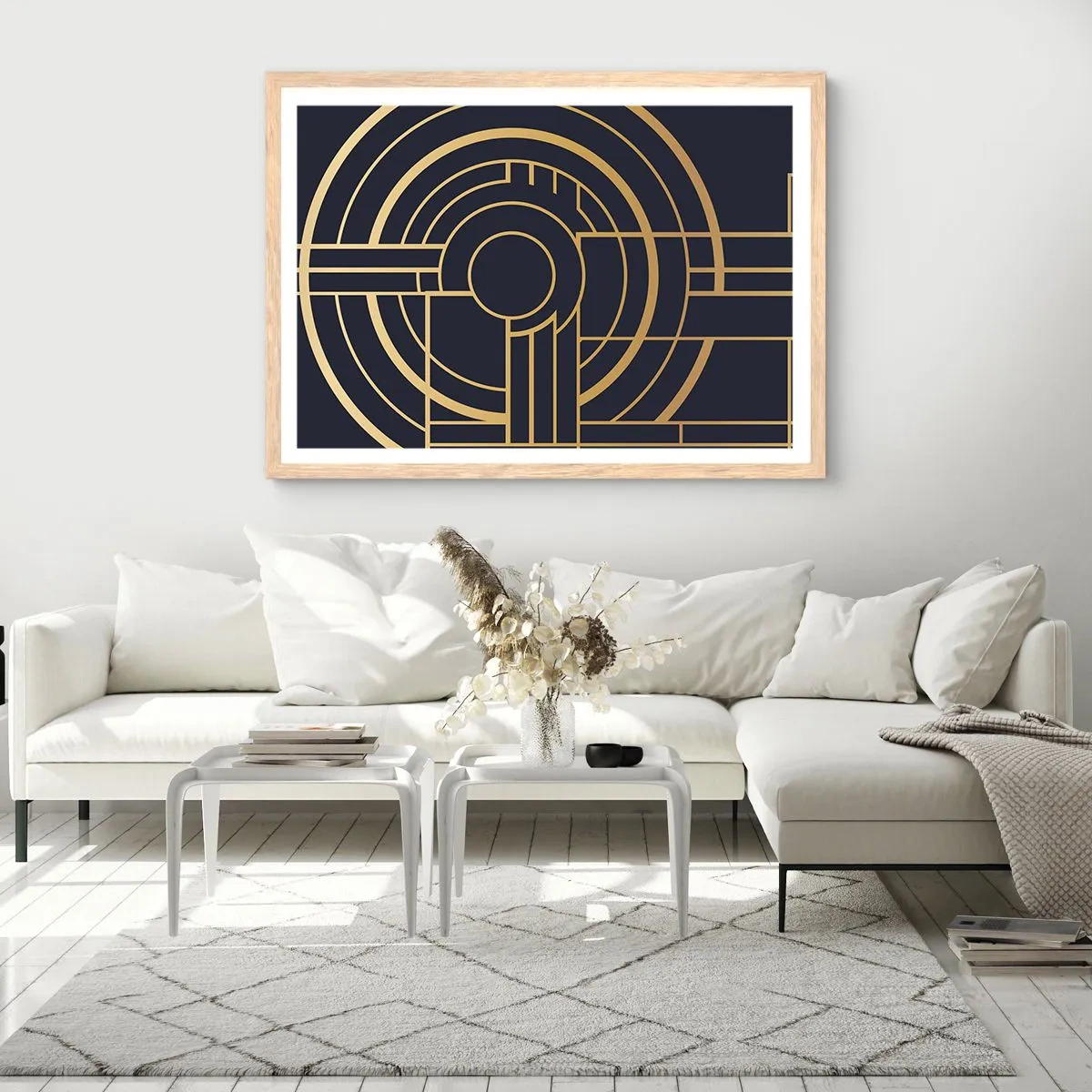 Affiche dans un chêne clair - Poster - Rotation des éléments - 40x30 cm