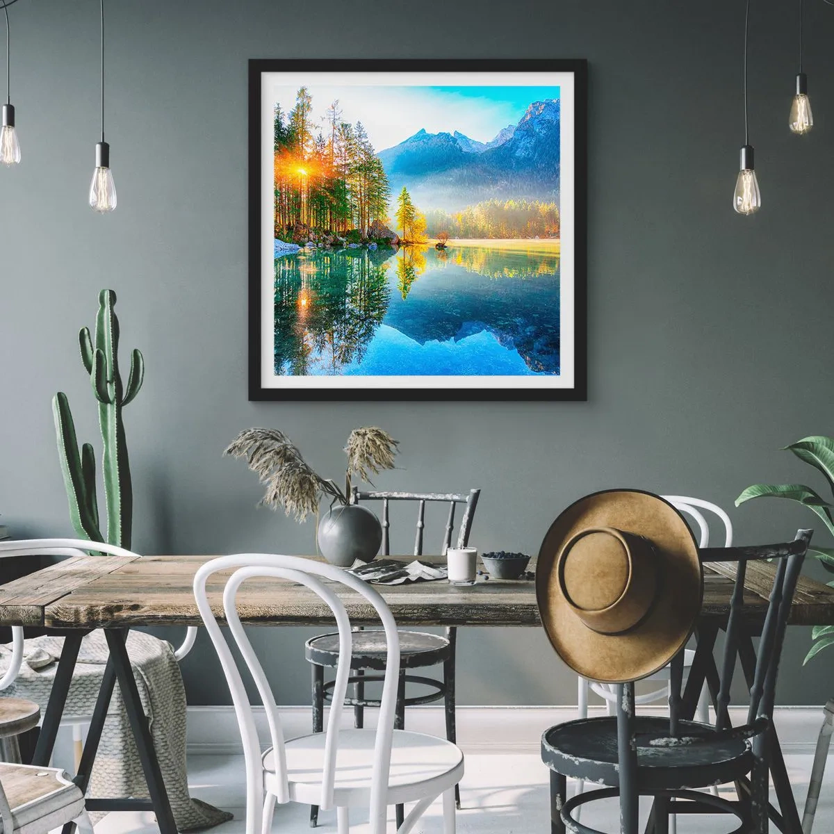 Affiche dans un cadre noir - Poster - Majesté et douceur - 60x60 cm