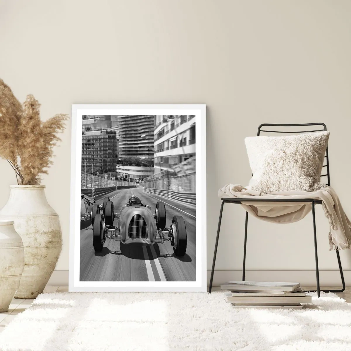 Affiche dans un cadre blanc - Poster - Il y a longtemps à Monté Carlo - 70x100 cm