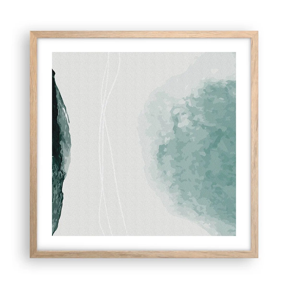 Affiche dans un chêne clair - Poster - Rencontre avec le brouillard - 50x50 cm