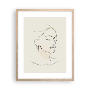 Affiche dans un chêne clair - Poster - Une ligne certaine - 40x50 cm