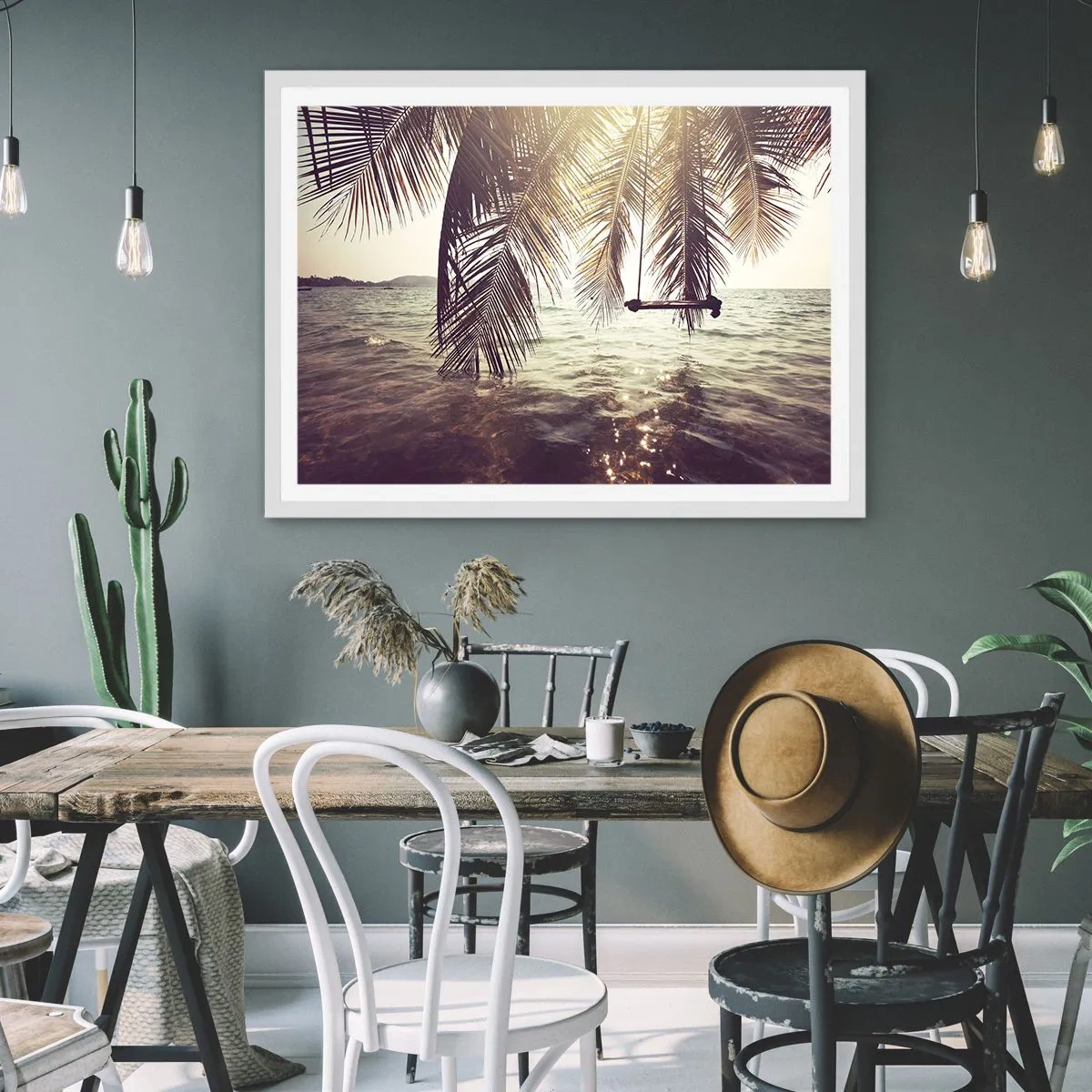 Affiche dans un cadre blanc - Poster - Vous pouvez vous balancer dans les nuages ​​à volonté - 70x50 cm