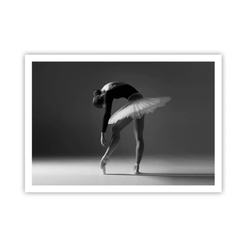 Affiche - Poster - Une ballerine dans une pose élégante sur un fond noir et blanc - 100x70cm - Belle ballerine - Décoration murale moderne pour le salon et la chambre ARTTOR