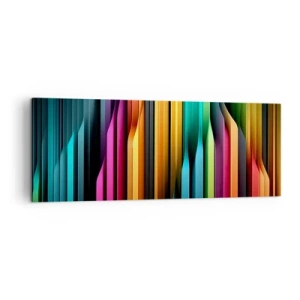 Impression sur toile - Image sur toile - Les lignes verticales colorées créent une abstraction dynamique. - 140x50cm - Un organe de lumière - Décoration murale moderne pour le salon et la chambre ARTTOR