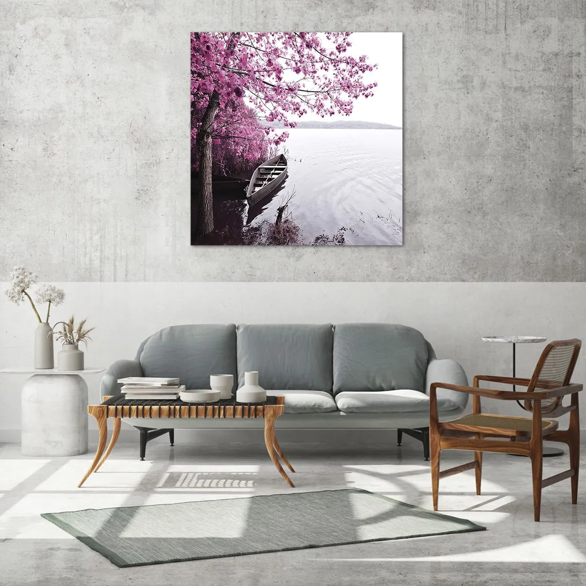 Impression sur verre - Image sur verre - Dans un silence rose - 30x30 cm