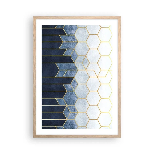 Affiche dans un chêne clair - Poster - Composition en rythme syncopé - 50x70 cm