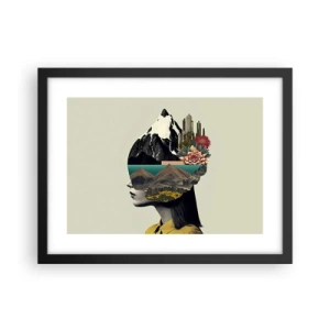 Affiche dans un cadre noir - Poster - La femme – toujours un mystère - 40x30 cm