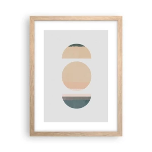 Affiche dans un chêne clair - Poster - Cercles après cercles - 30x40 cm