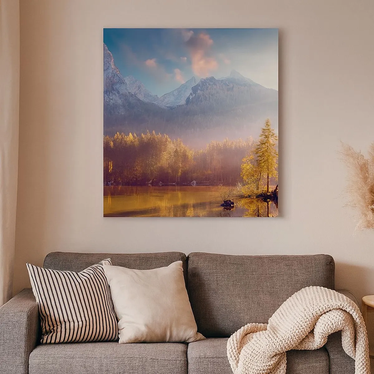 Impression sur toile - Image sur toile - Dans les montagnes et les vallées - 30x30 cm