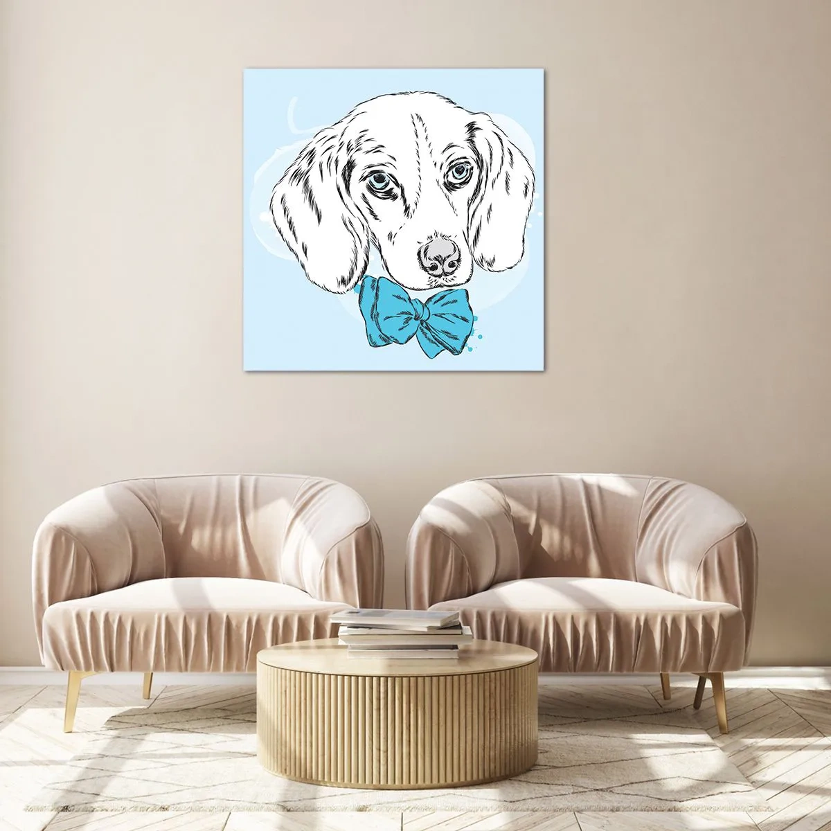 Impression sur verre - Image sur verre - L'élégance du chien - 30x30 cm