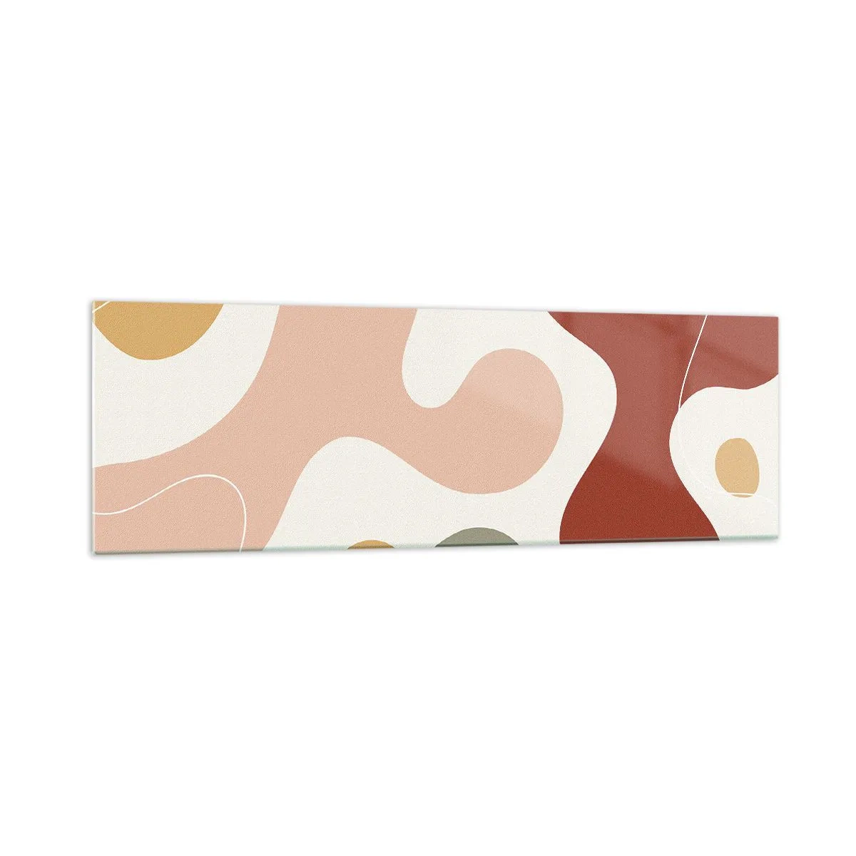 Impression sur verre - Image sur verre - Une composition abstraite aux tons pastel avec des formes dynamiques. - 160x50cm - Entrelac - Décoration murale moderne pour le salon et la chambre ARTTOR