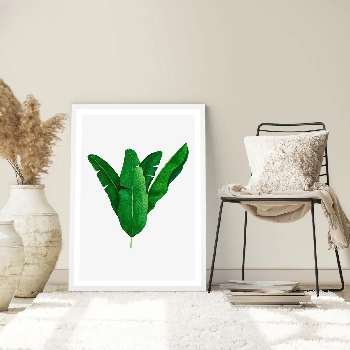 Affiche dans un cadre blanc - Poster - Symétrie verte - 40x50 cm