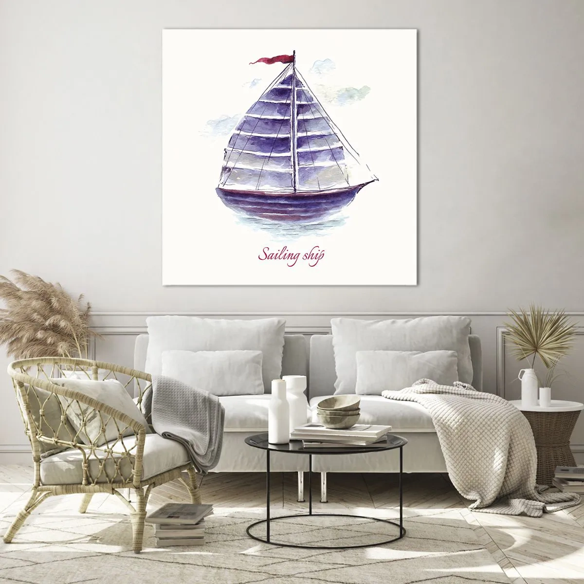 Impression sur verre - Image sur verre - Plein de voiles et d’eau calme - 40x40 cm