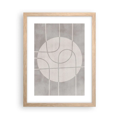 Affiche dans un chêne clair - Poster - Circulaire et tout droit - 30x40 cm