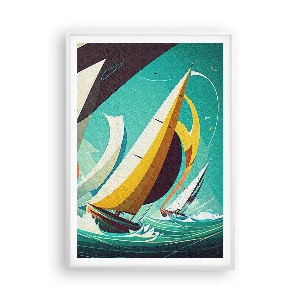 Affiche dans un cadre blanc - Poster - Bonne chance avec les éléments - 70x100 cm