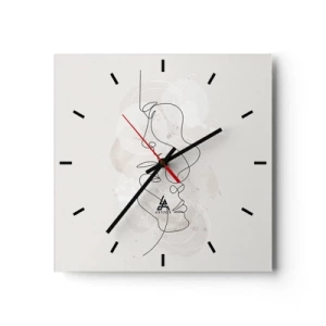Horloge murale - Pendule murale - Emmêlé dans une étreinte - 40x40 cm