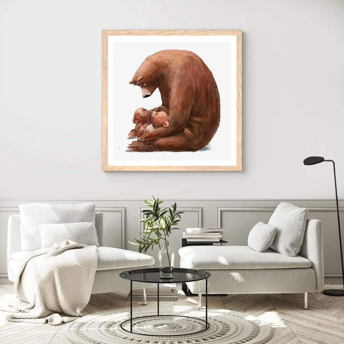 Affiche dans un chêne clair - Poster - Faites de beaux rêves les enfants - 30x30 cm