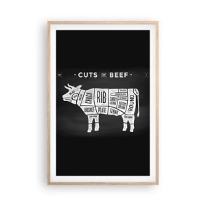 Affiche dans un chêne clair - Poster - L'art de la découpe - 61x91 cm