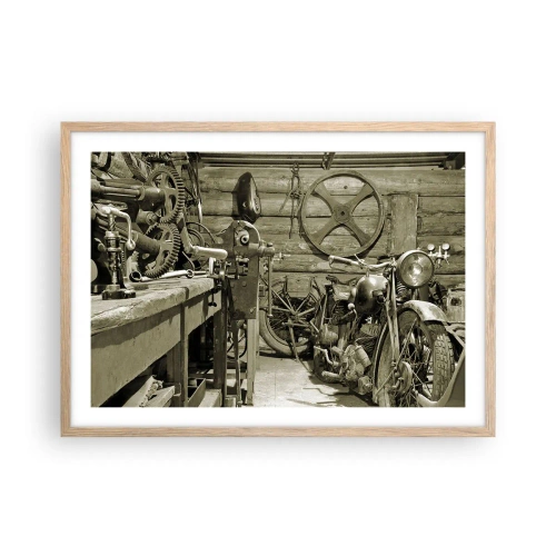 Affiche dans un chêne clair - Poster - Dans le hangar de l'oncle Władek - 70x50 cm