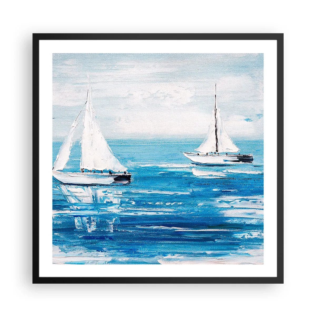 Affiche dans un cadre noir - Poster - Avec un ami à mes côtés - 60x60 cm