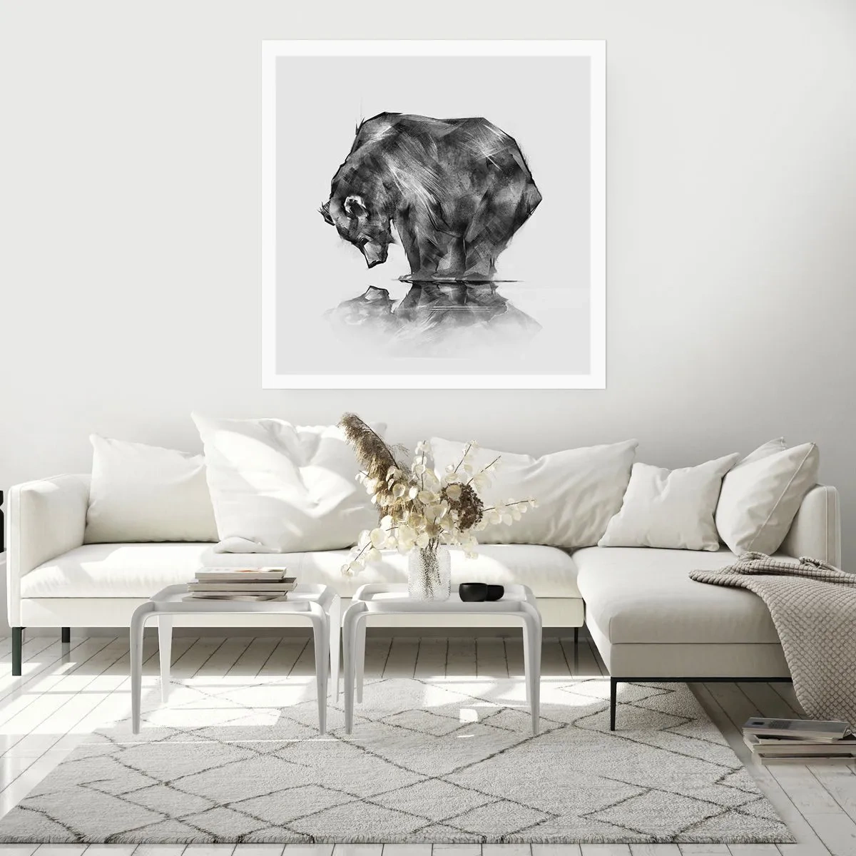 Affiche - Poster - Ravi de rencontrer quelqu'un de proche - 40x40 cm